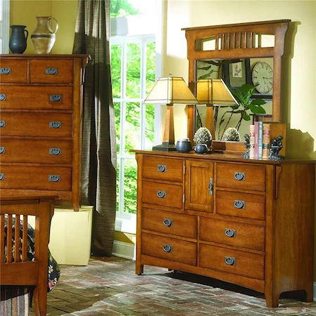 8-Drawer, 1-Door Dresser & Mirror Combo